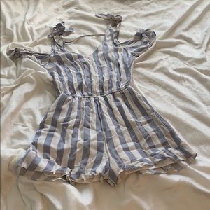 American eagle outfitters- blue/white romper.